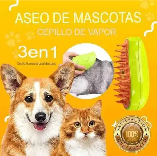 MASCOTAS CEPILLO VAPORIZADOR PREMIUM 3 EN 1 🐶🐱